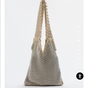 Beaded Fabric Tote